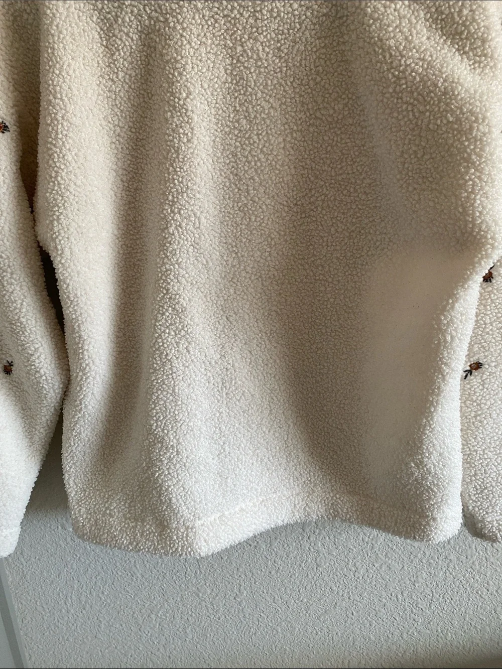 Women’s LOFT Cream Pullover with Tiny Floral Embroidery